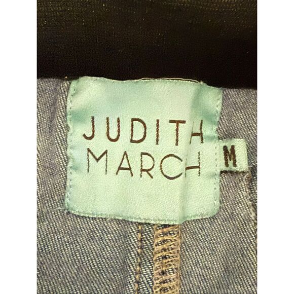 Judith March Boho Flare Jeans M – Fringe Hem Bell Bottom Denim with Aztec Back P - Picture 10 of 12